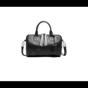 Rag & Bone Perforated Small Flight Satchel - Black